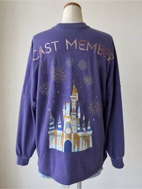 Disney Cast Member 50th Anniversary Purple Spirit Jersey Long Sleeve Size Large